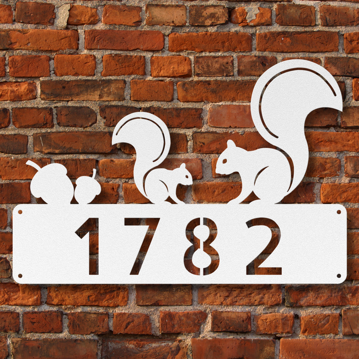 Squirrels Metal Address Sign