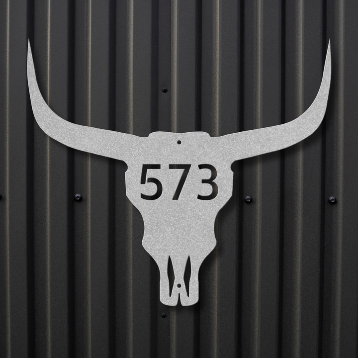 Skull Metal Address Sign