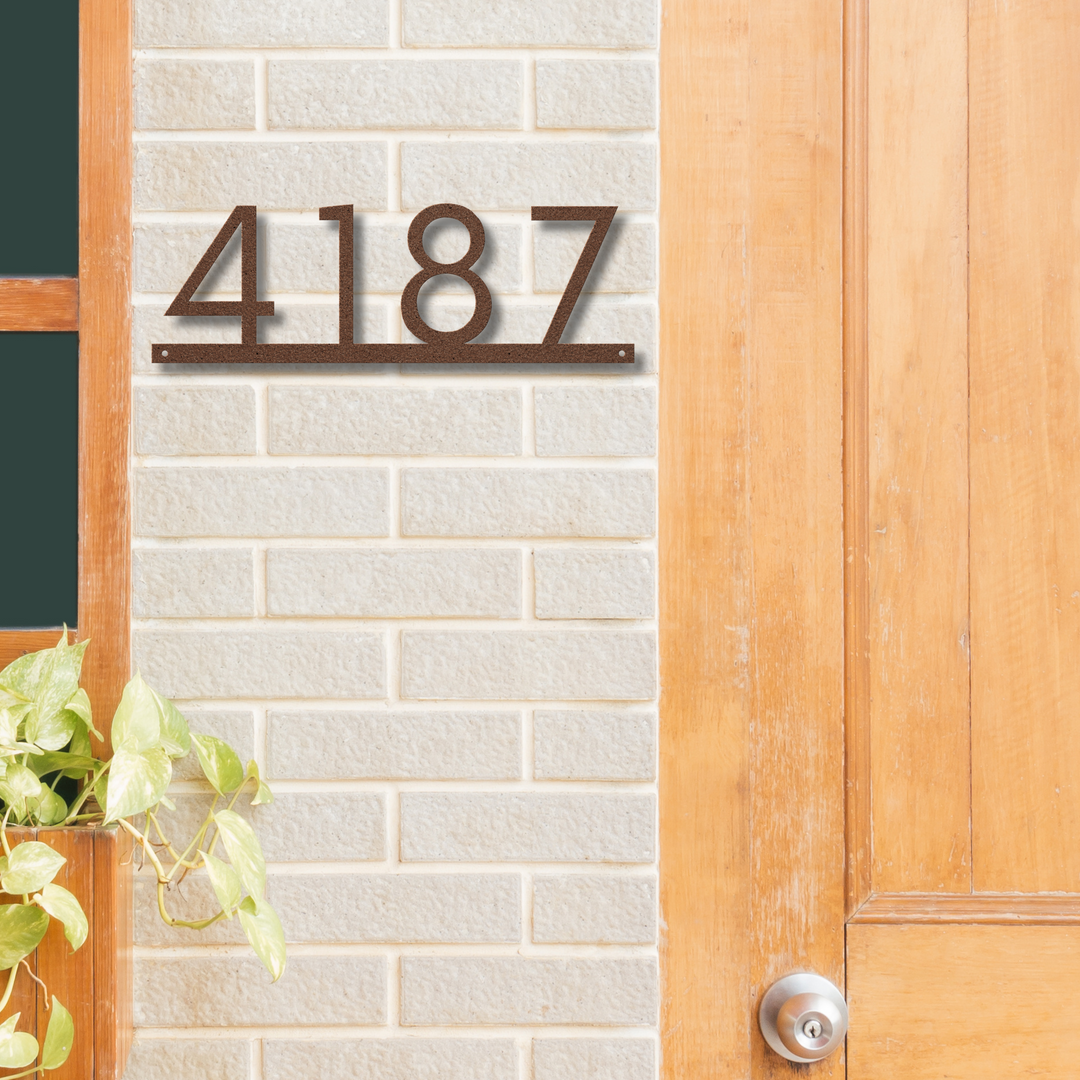 Modern Horizontal Metal Address Sign