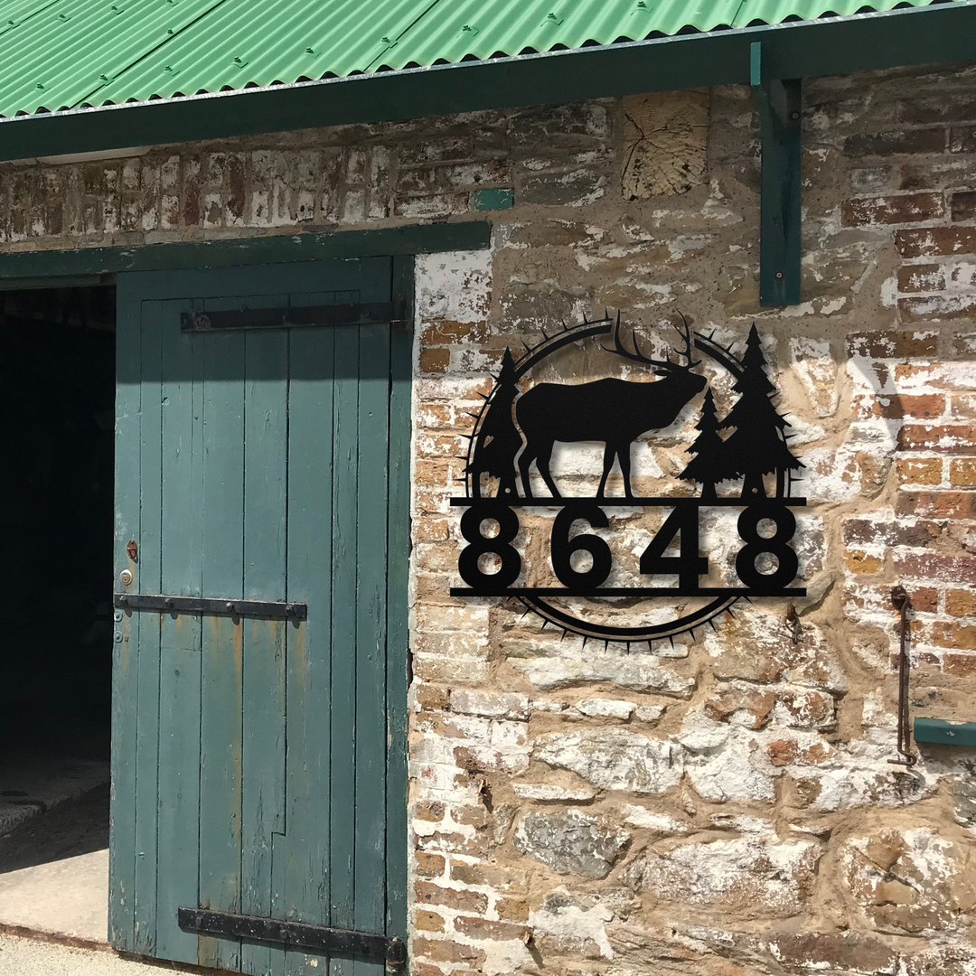 Elk Metal Address Sign