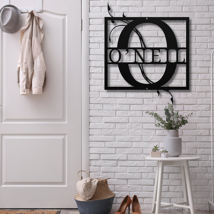 Monogram Name Metal Sign