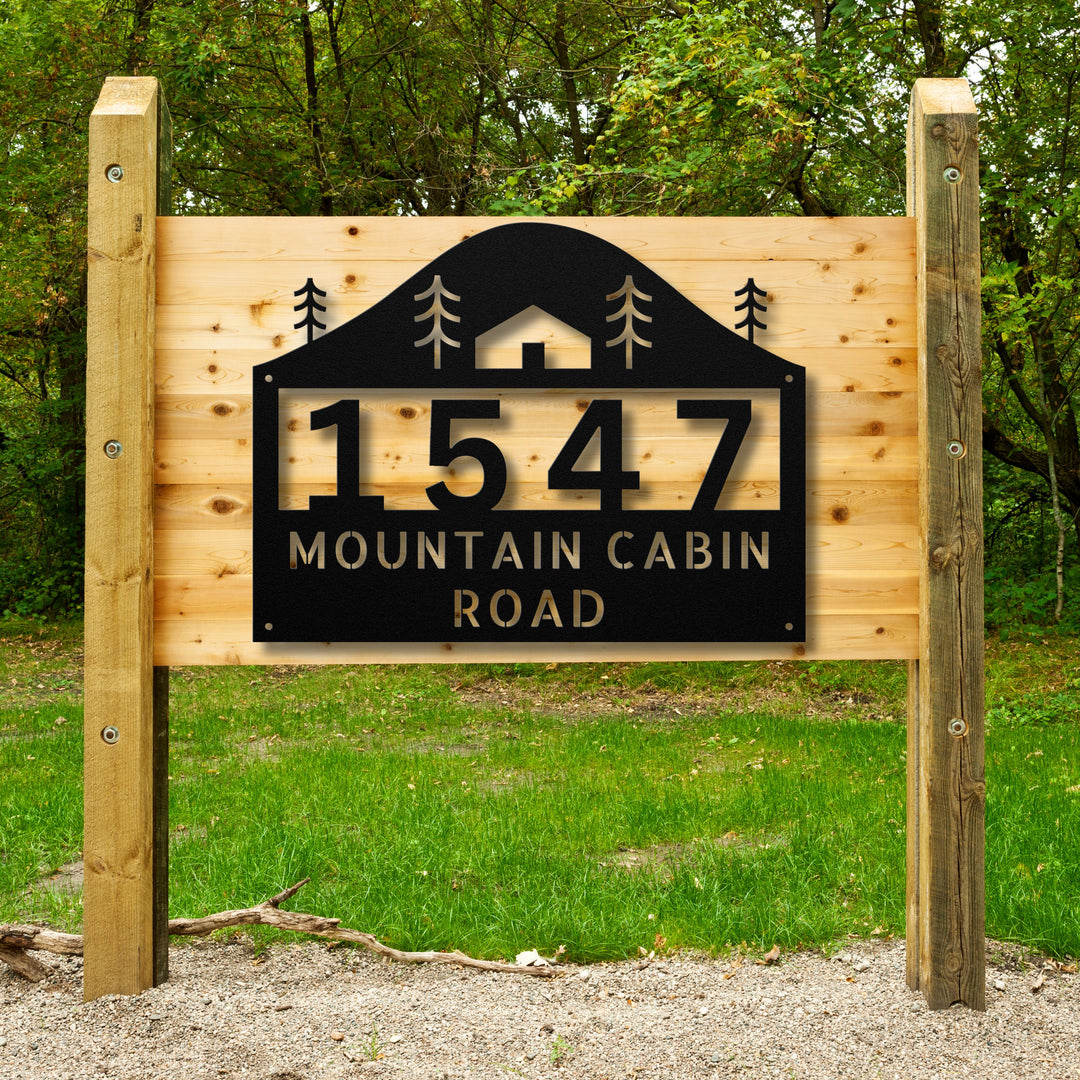 Cabin Metal Address Sign