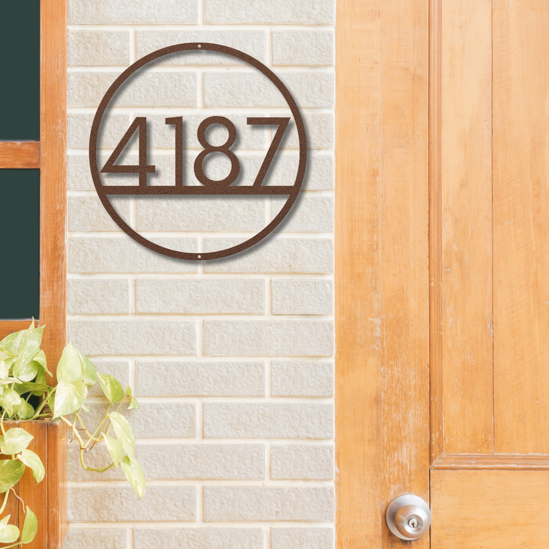 Modern Circle Metal Address Sign