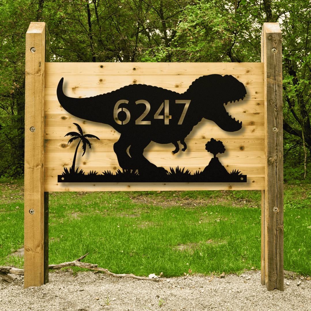 T-Rex Metal Address Sign