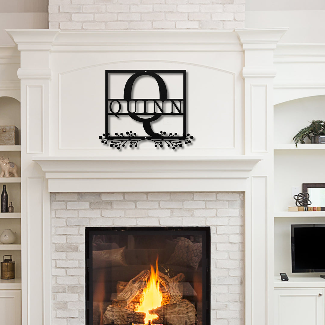 Monogram Name Metal Sign
