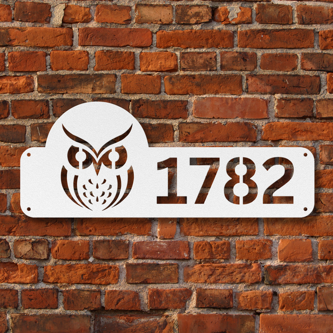 Owl Metal Address Sign