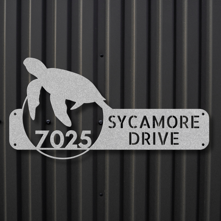 Sea Turtle Metal Address Sign