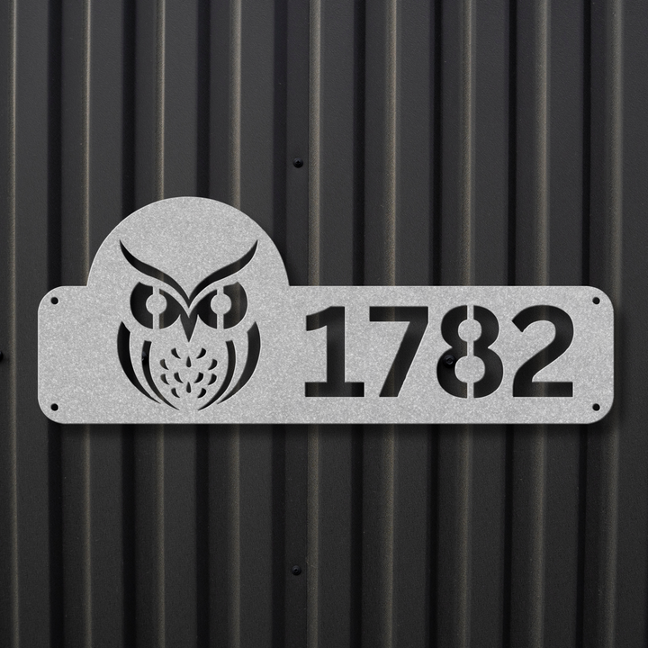 Owl Metal Address Sign