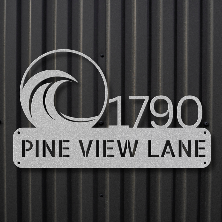 Wave Metal Address Sign