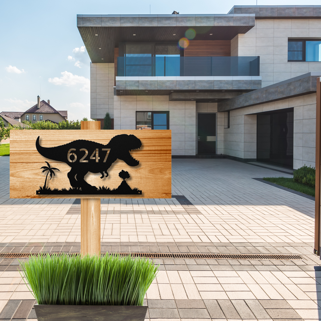T-Rex Metal Address Sign