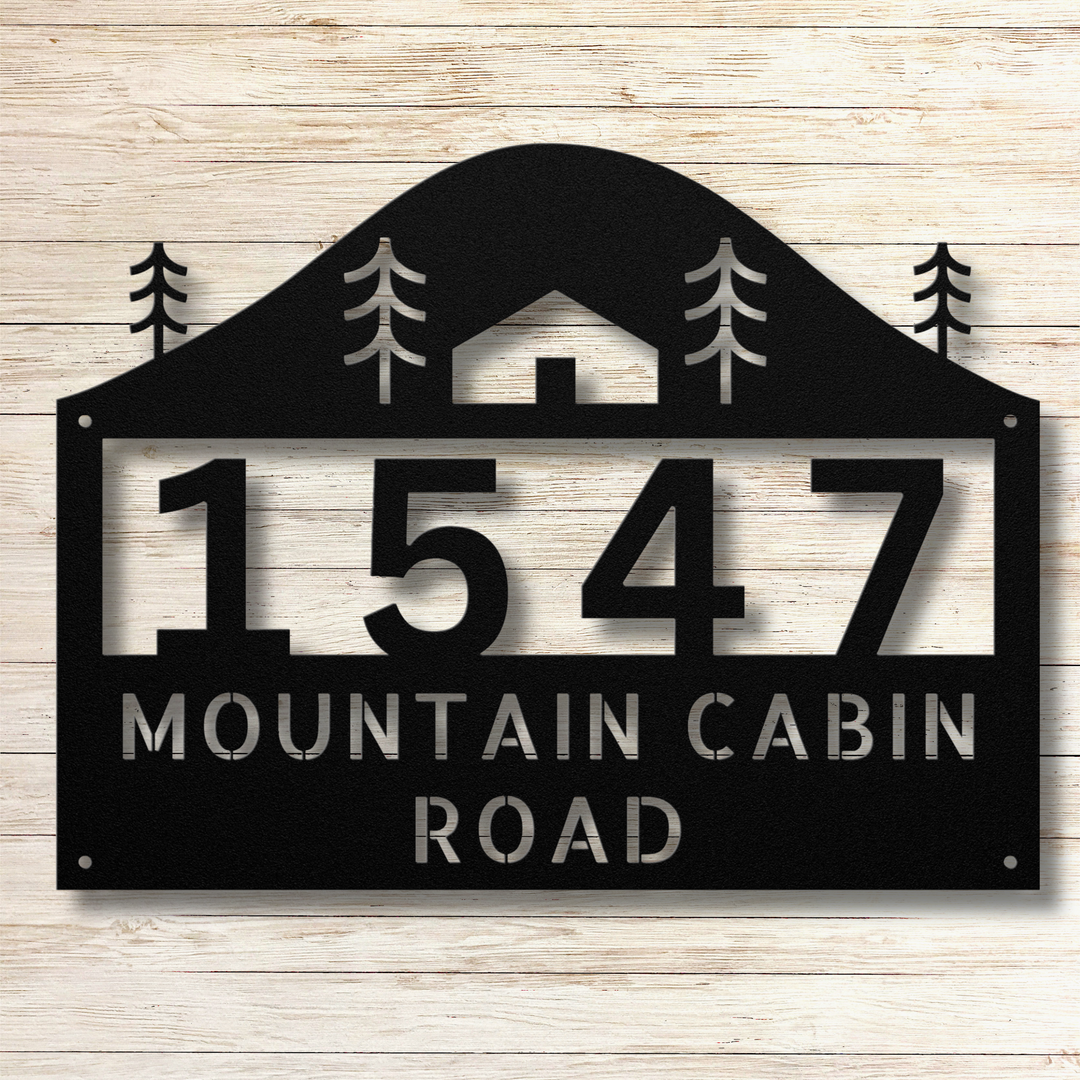 Cabin Metal Address Sign