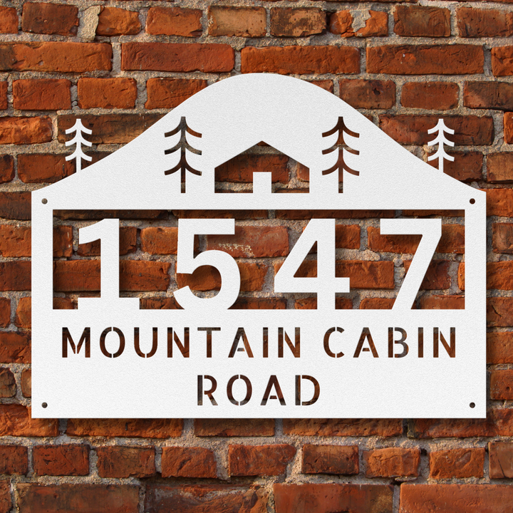 Cabin Metal Address Sign