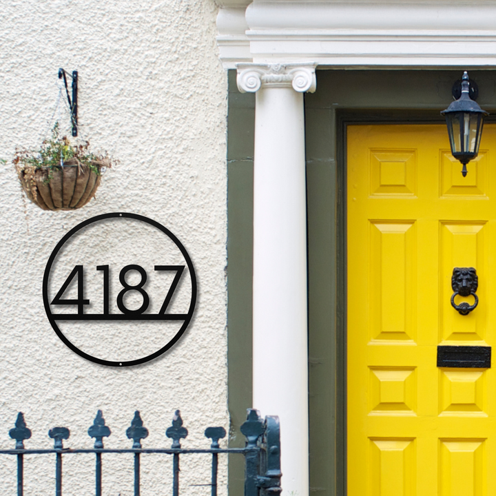 Modern Circle Metal Address Sign