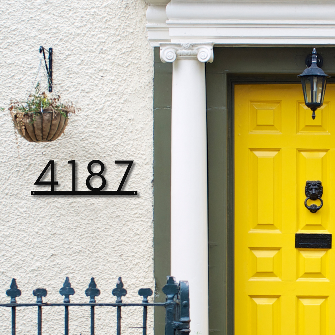 Modern Horizontal Metal Address Sign