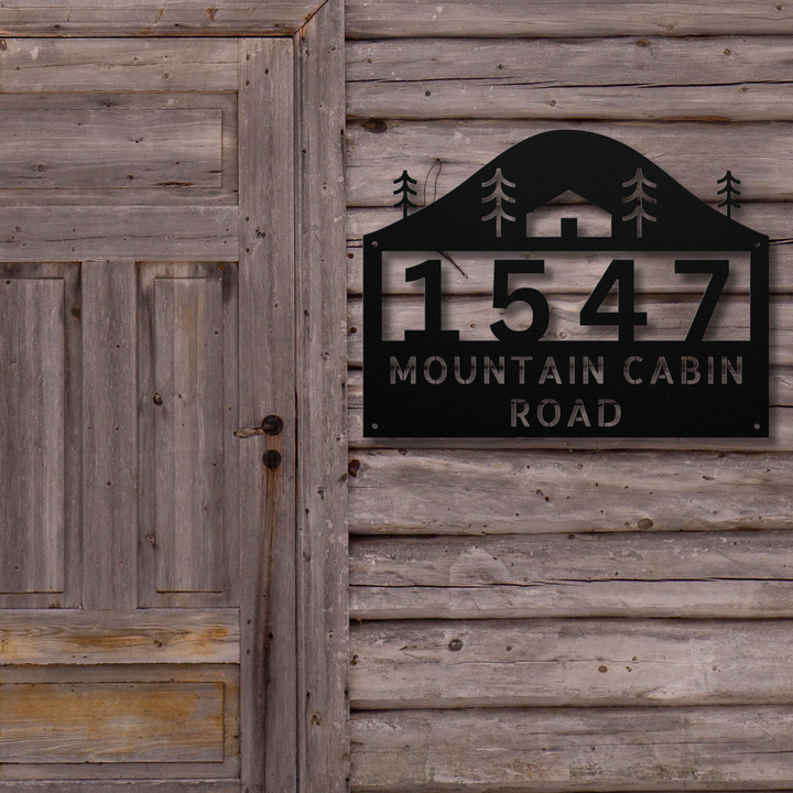 Cabin Metal Address Sign