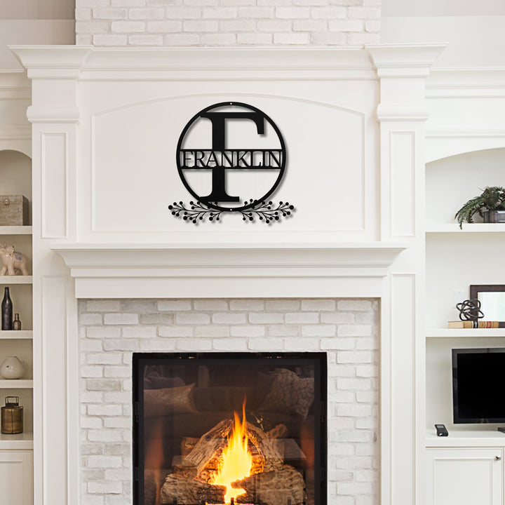 Monogram Name Metal Sign