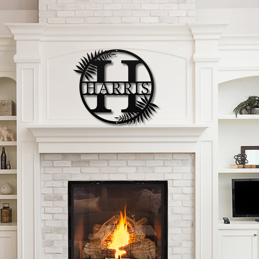 Monogram Name Metal Sign