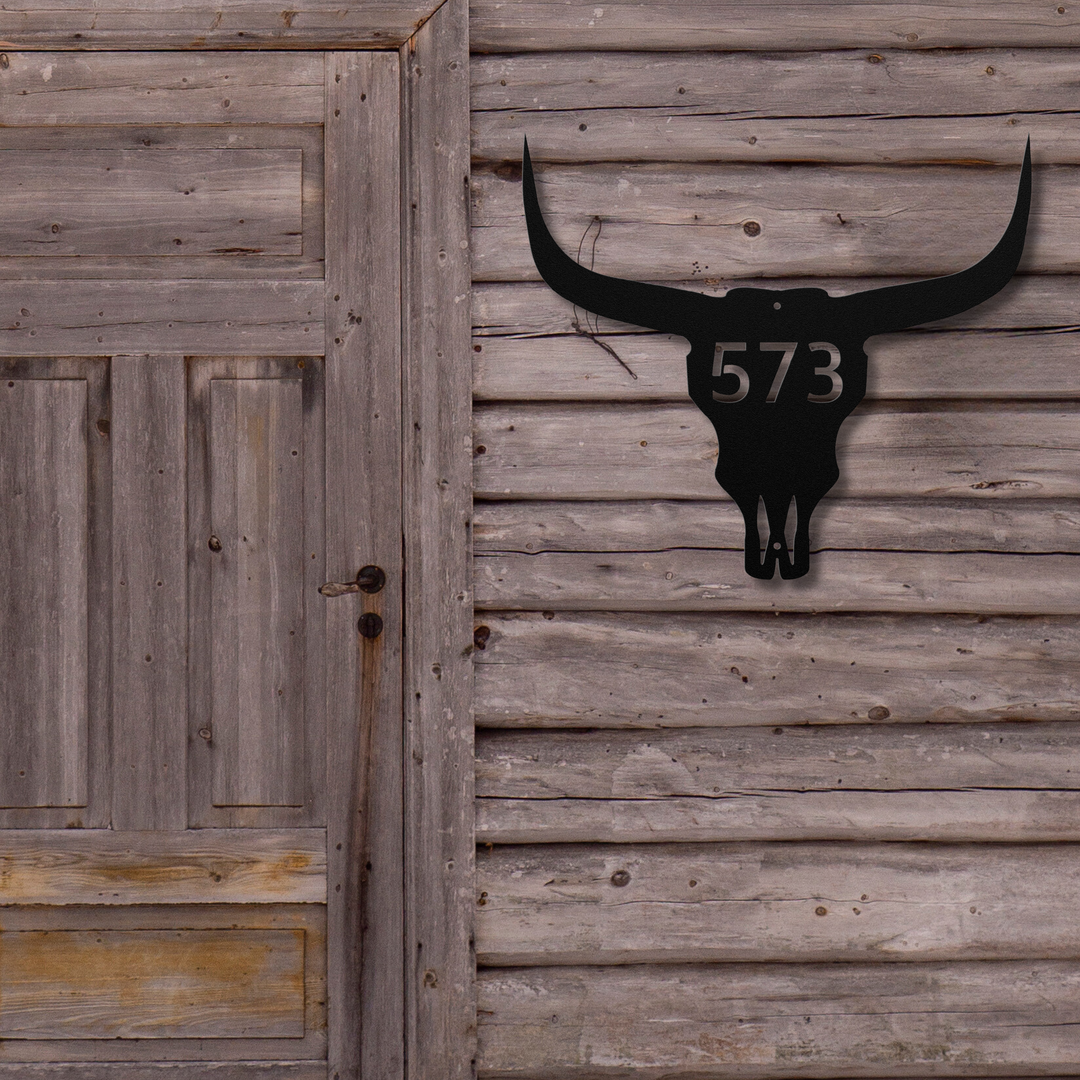 Skull Metal Address Sign