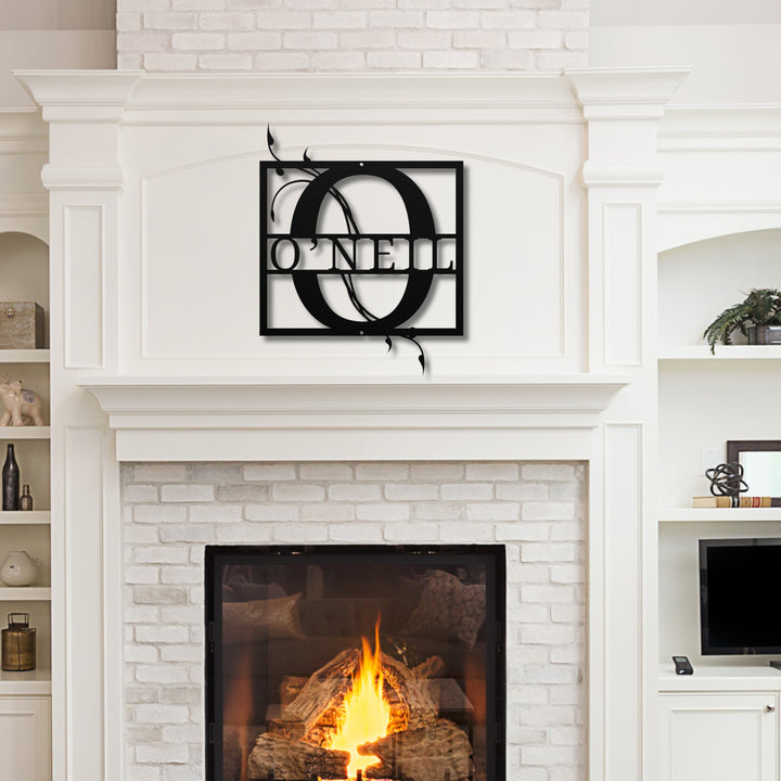 Monogram Name Metal Sign