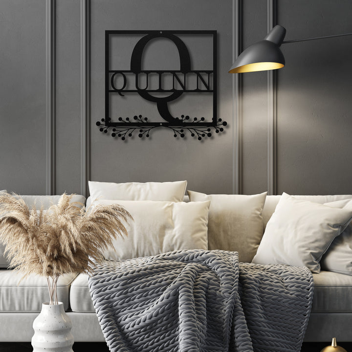 Monogram Name Metal Sign