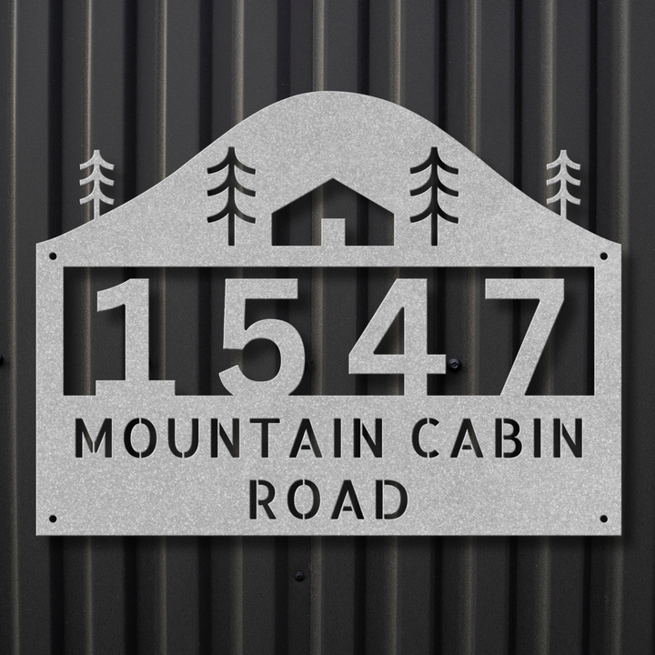 Cabin Metal Address Sign