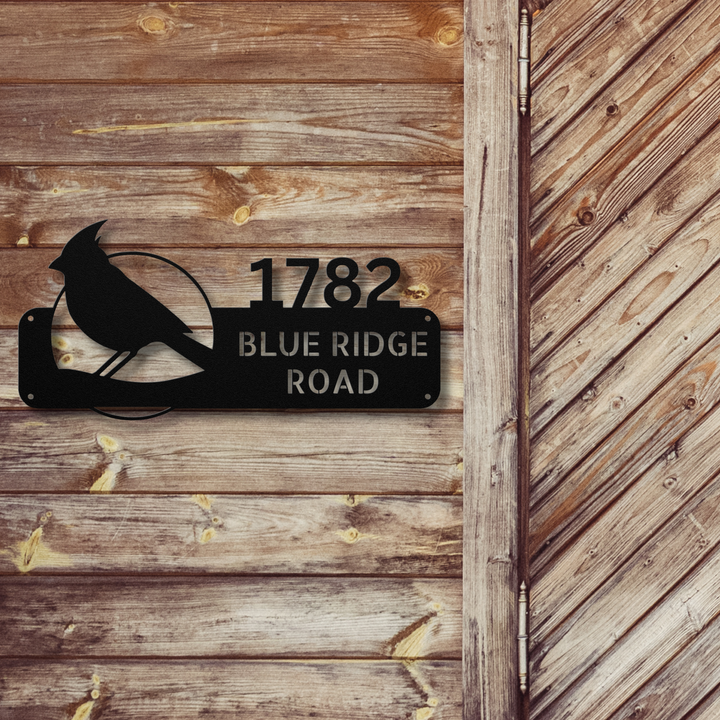 Cardinal Metal Address Sign