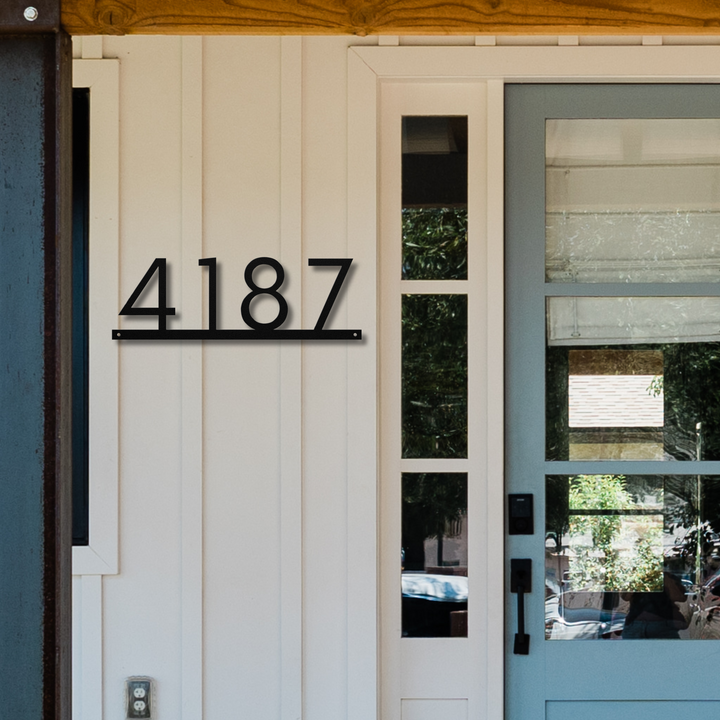 Modern Horizontal Metal Address Sign