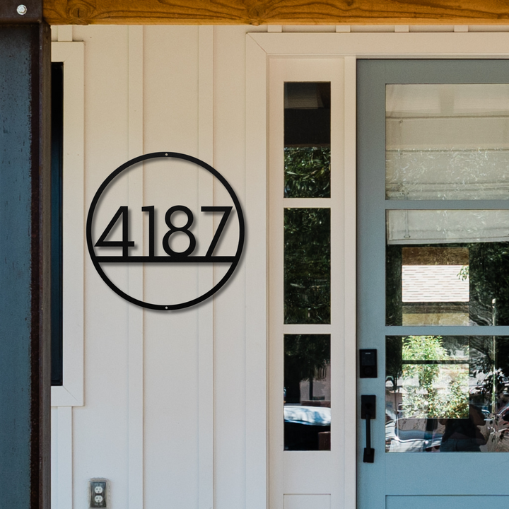 Modern Circle Metal Address Sign