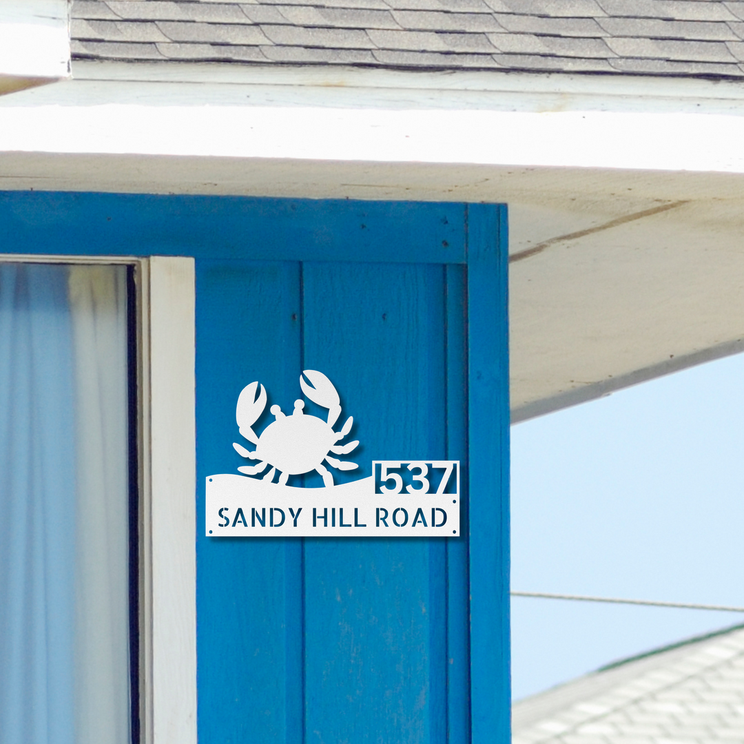 Crab Metal Address Sign