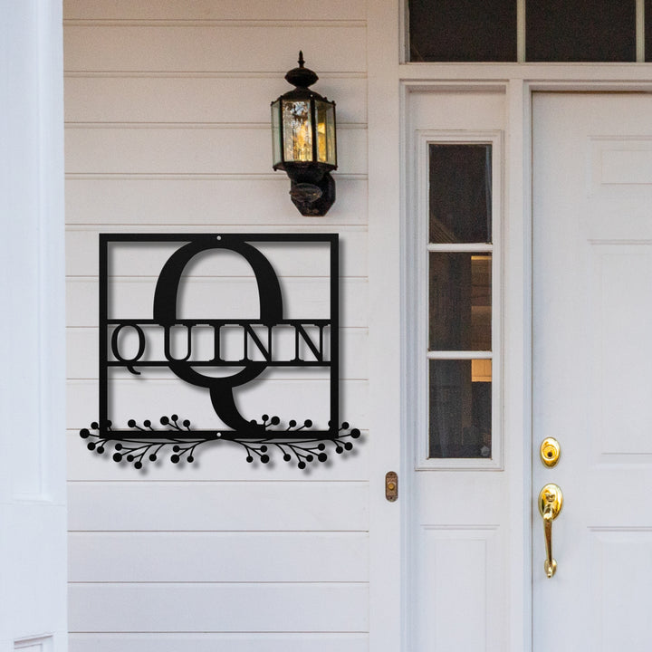 Monogram Name Metal Sign