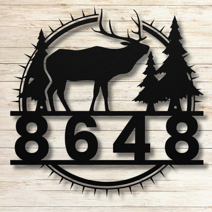 Elk Metal Address Sign