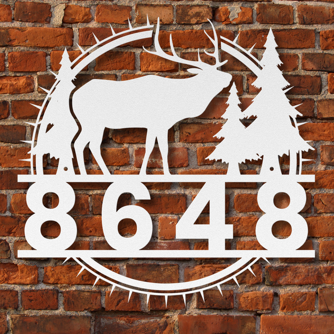 Elk Metal Address Sign