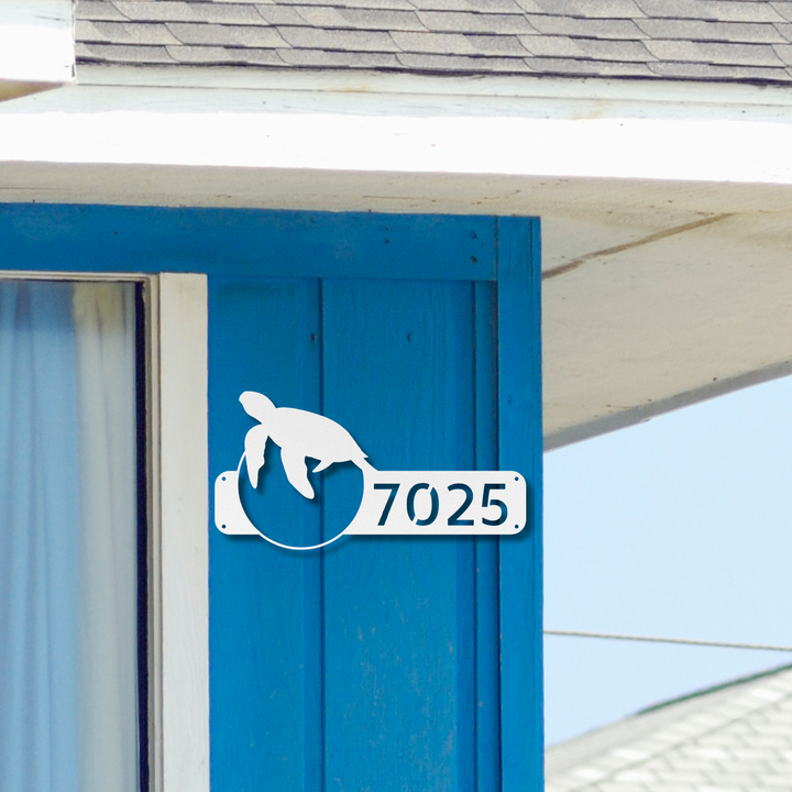 Sea Turtle Metal Address Sign