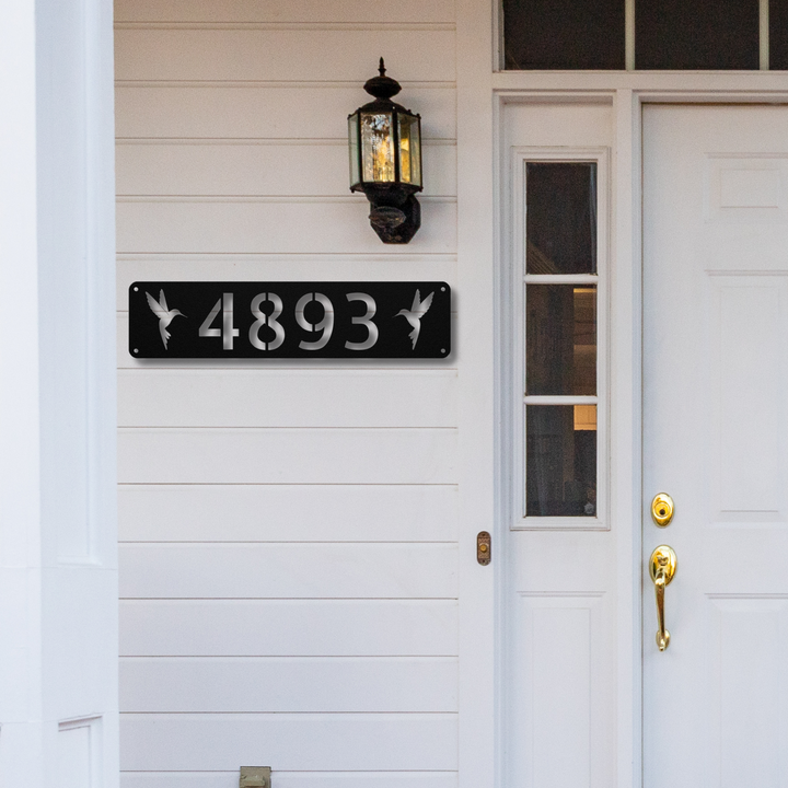 Hummingbird Metal Address Sign