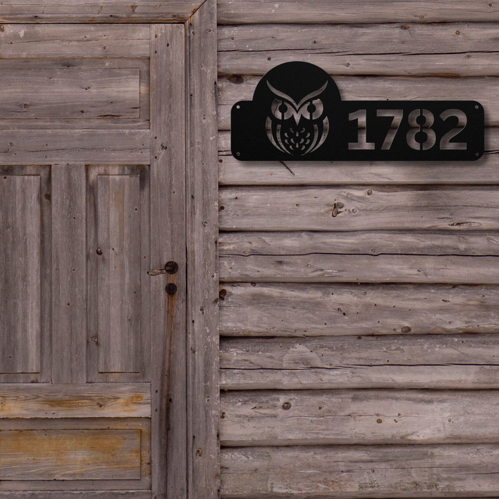 Owl Metal Address Sign