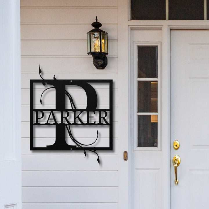 Monogram Name Metal Sign