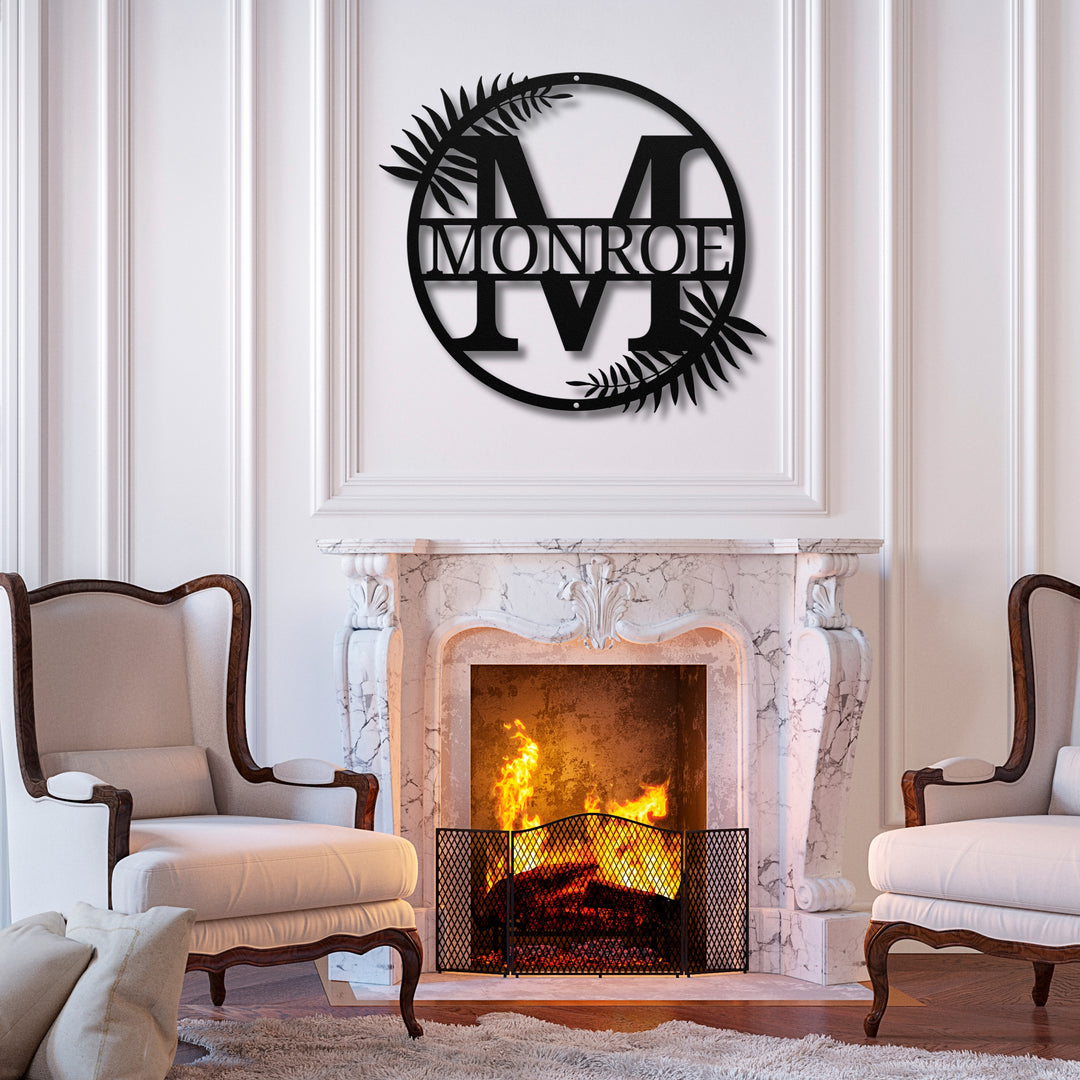 Monogram Name Metal Sign
