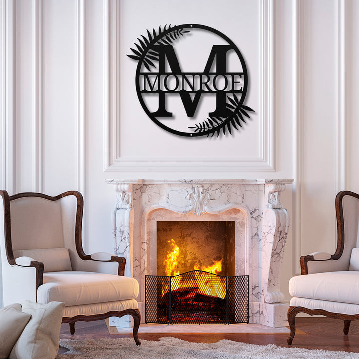 Monogram Name Metal Sign