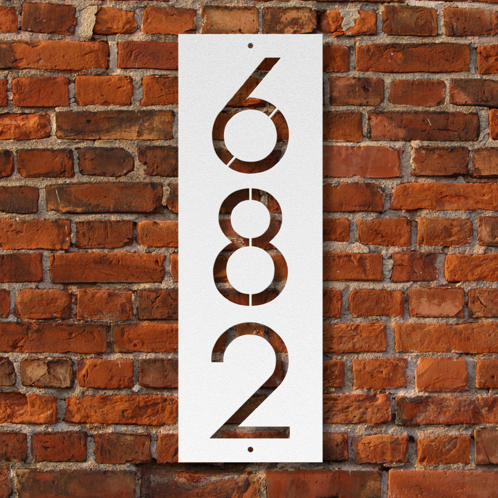 Modern Vertical Metal Address Sign