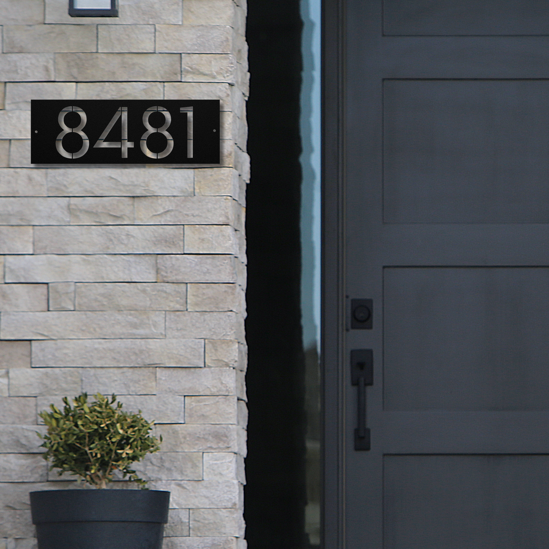 Modern Rectangle Metal Address Sign