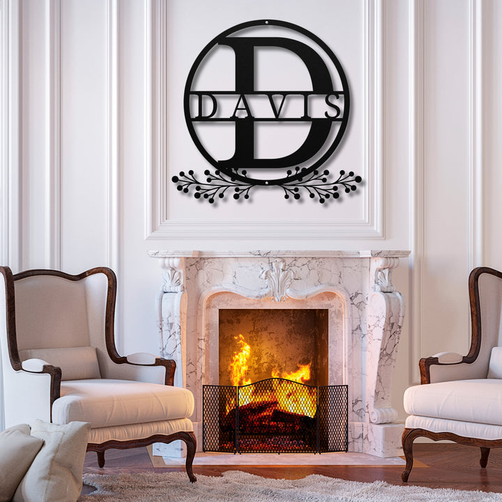 Monogram Name Metal Sign