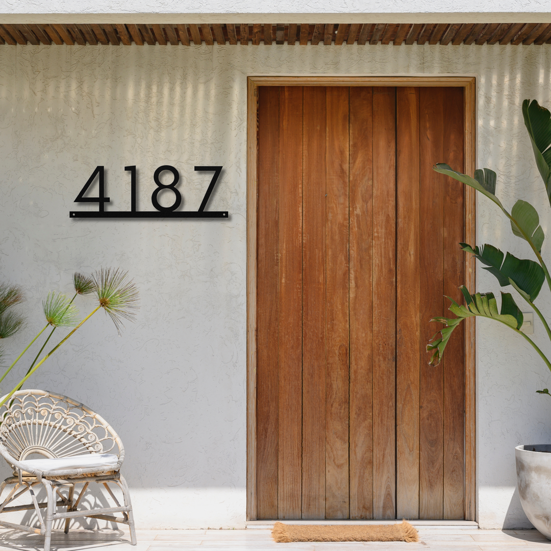 Modern Horizontal Metal Address Sign