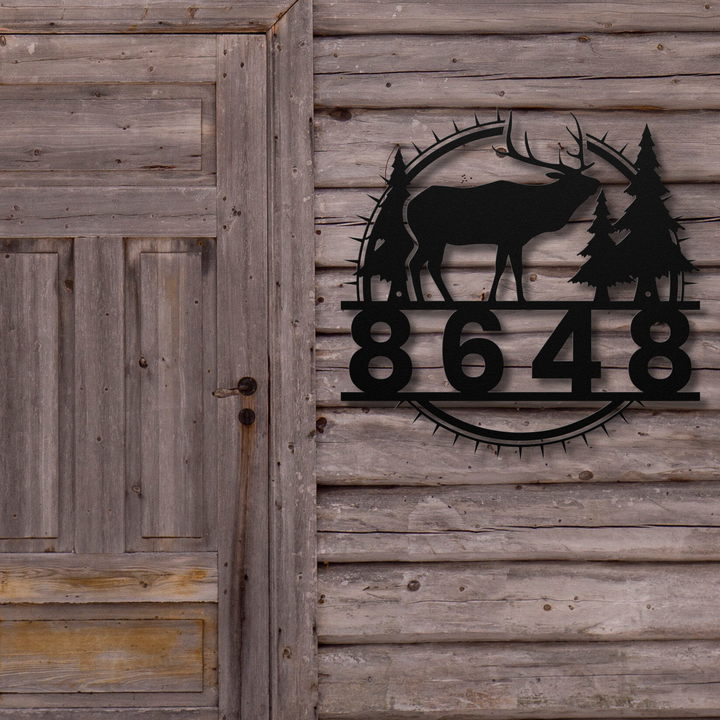 Elk Metal Address Sign