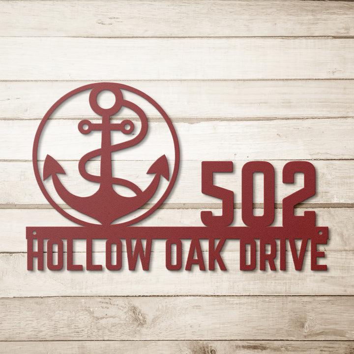 Anchor Metal Address Sign