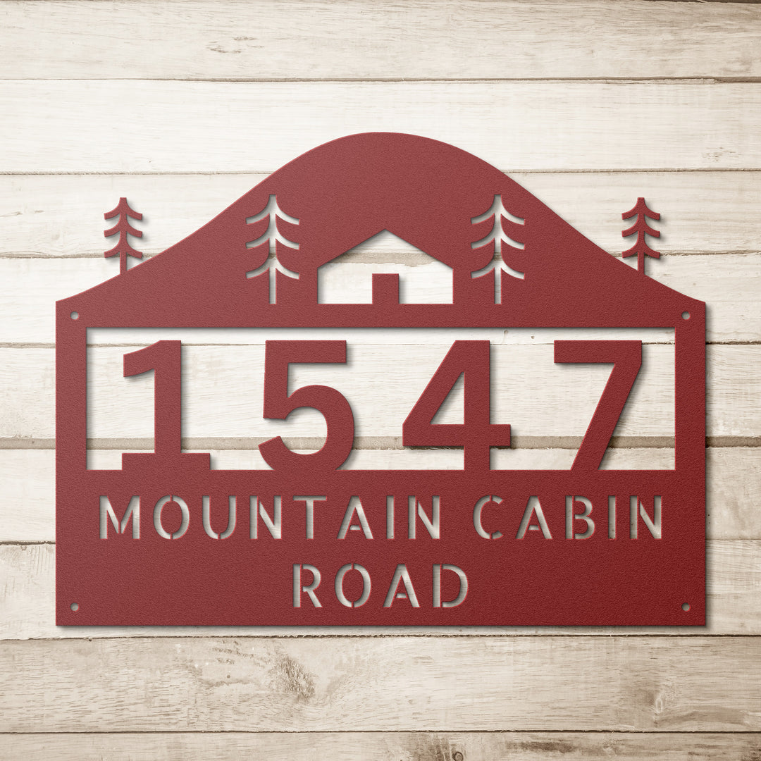 Cabin Metal Address Sign