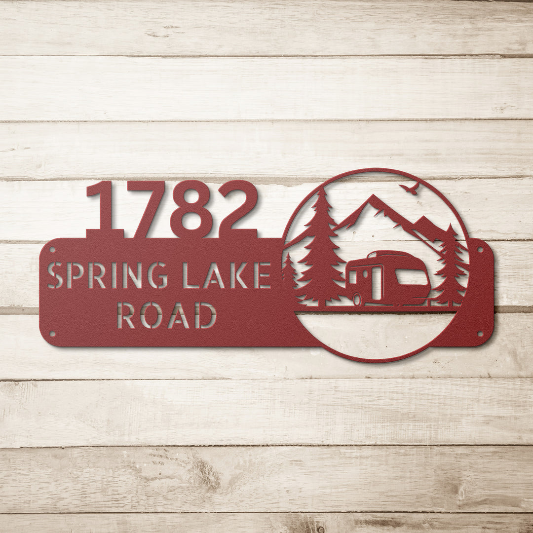 Camper Metal Address Sign