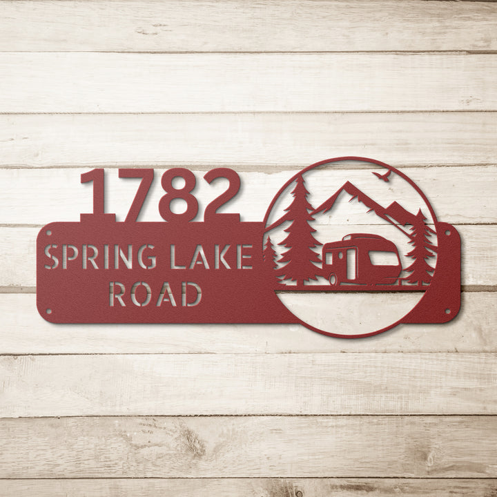 Camper Metal Address Sign