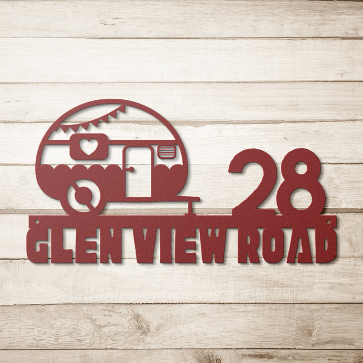 Camper Metal Address Sign