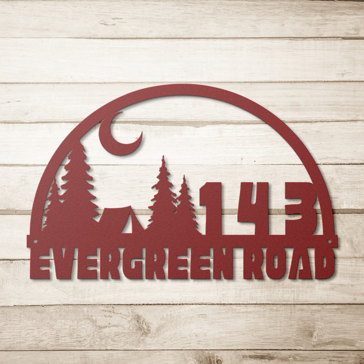 Camping Metal Address Sign