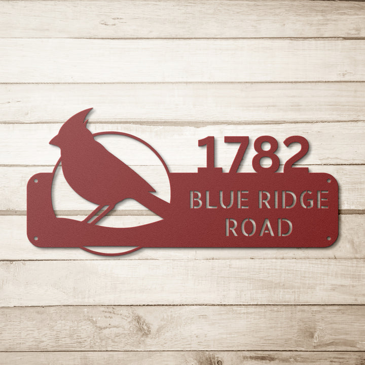 Cardinal Metal Address Sign